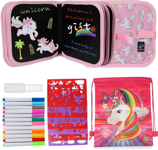 Kids Erasable Doodle Book Set, 14 Page Portable Reusable Drawing Board and More