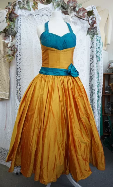 VINTAGE EX-THEATRE COSTUME 1950's taffeta ballgown 'Grease' prom dress ...