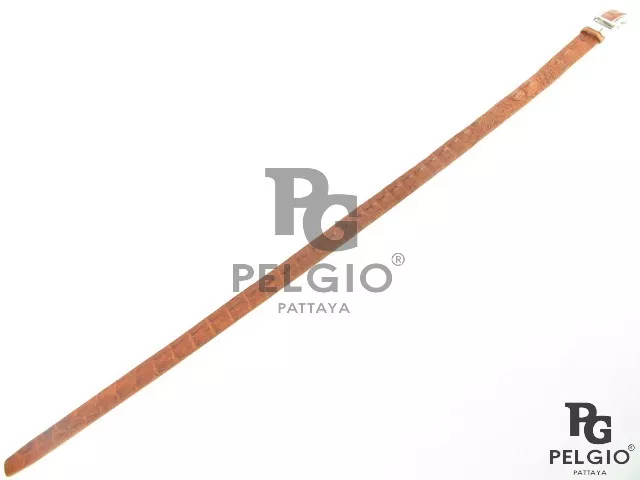 Nuevo cinturón de piel de cocodrilo genuino PELGIO 46" columna vertebral de cocodrilo cuero bronceado marrón bronceado 2