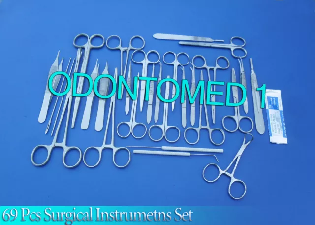 69 Piezas Kit De Perforación Del Cuerpo De Acero Inoxidable Forcep Hemostato Tijeras Pinzas