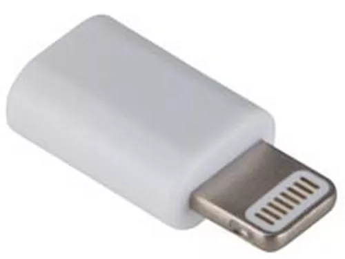 Micro Usb Femelle Vers Lightning Mâle 8 Broches - Blanc