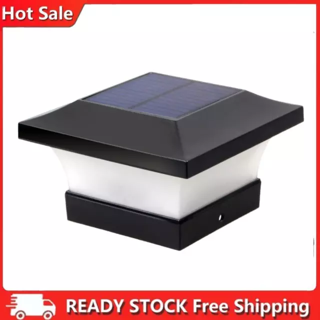 1pc 6LED Solar Power Fence Light Waterproof Square Column Lamp Garden Decor