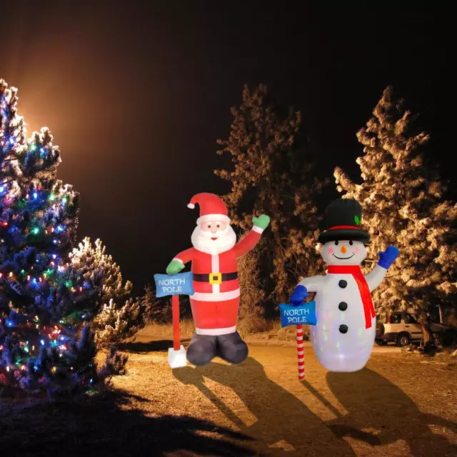 Pupazzo di neve Babbo Natale gigante da esterno si illumina gonfiabile 6 piedi-8 piedi