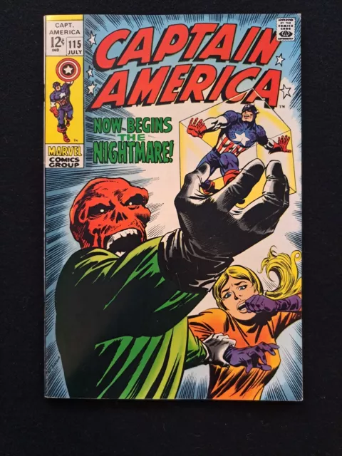 Captain America 115 Marvel Comics 1969 Red Skull Cover Nice Copy Silver Age