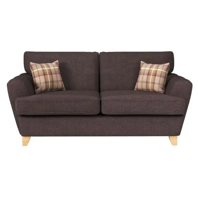 ScS Jessie Holland Chocolate Fabric & Mahogany Effect 2 Seater Sofa RRP £919