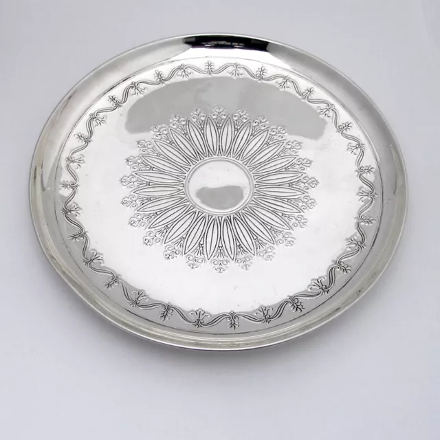 Tiffany Footed Cake Plate Acid Etched Design Sterling Silver