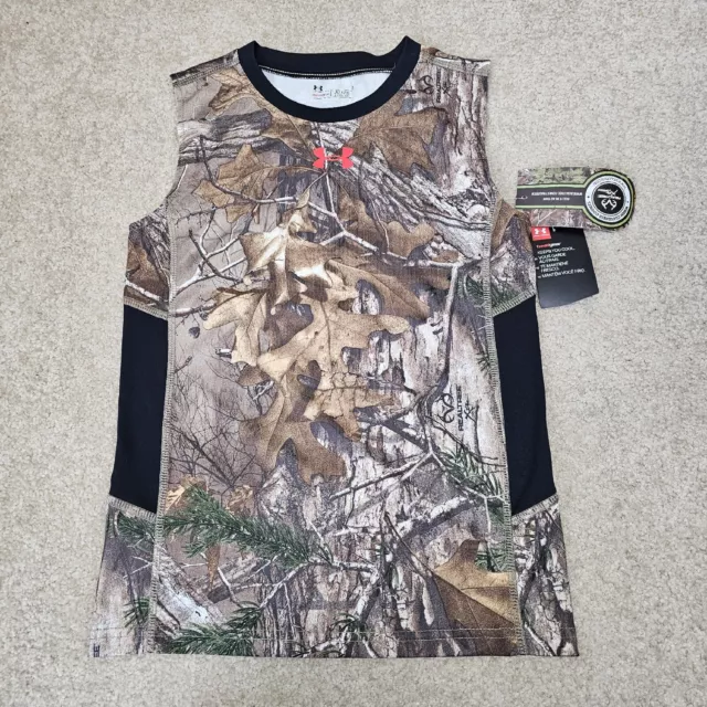 Under Armour Boys Heatgear Tank Top Shirt Camouflage Realtree Size 7 NEW NWT