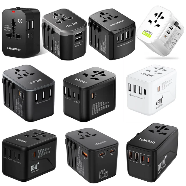 LENCENT International Universal Travel Adapter USB Outlet Converter Plug Power