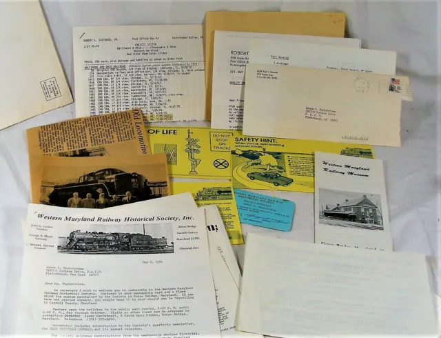 Vtg Pile of Train Railroad Related Paper Ephemera Misc. Items Didn't Throw Away