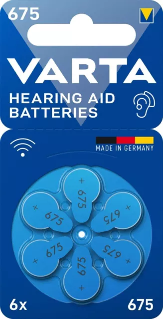 Varta Hearing Aid Hörgerätebatterien Batterien 675 PR 44 1,45 V 6er Blister