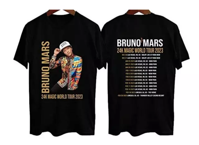 Bruno Mars World Tour 2023 Merch, Bruno Mars Dolby Live, Las Vegas T-Shirt