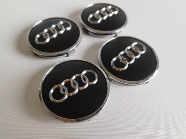 4x Centre de roue Audi 60mm Cache moyeu de jantes D'origine Enjoliveur Cabochon