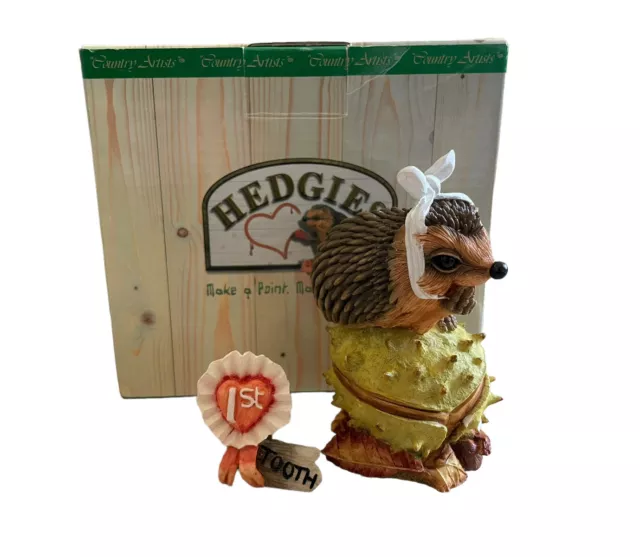 Country Artists Hedgies Hedgehog Collectible Hand Painted Figure “First Tooth"