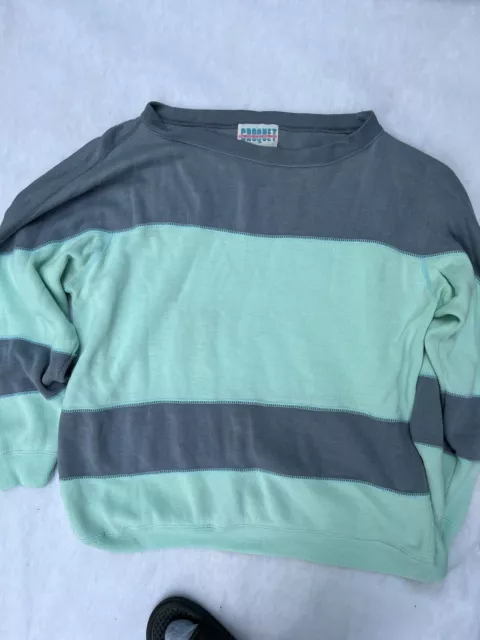 90S CROQUET CLUB Sweatshirt Relaxed Fit Women 14 Mint Green Color Block ...