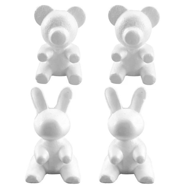4 piezas Oso de poliestireno en forma de oso hágalo usted mismo modelo artesanal para regalos de arreglo floral