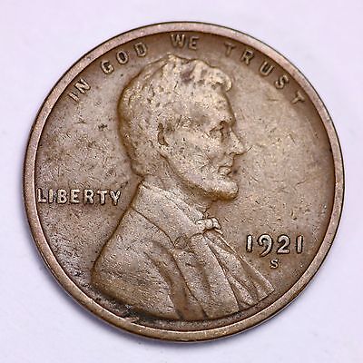 1921-S Lincoln Wheat Cent Penny LOWEST PRICES ON THE BAY!  FREE SHIPPING!