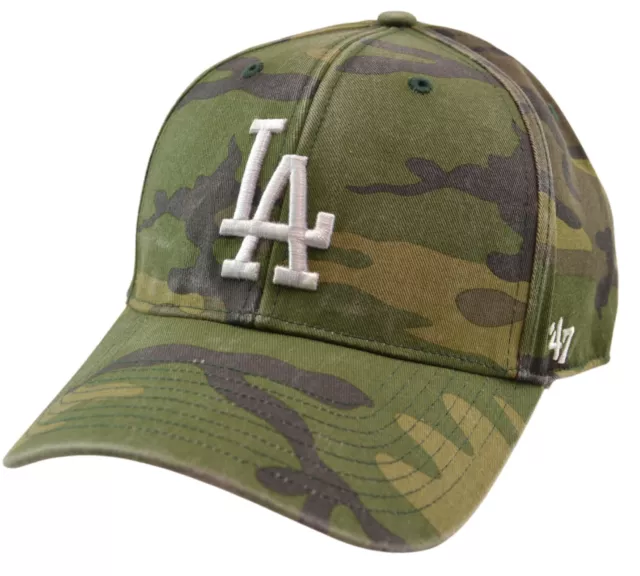 '47 Los Angeles Dodgers MLB Baseball Woodland Camouflage Clean Up Adjustable Hat