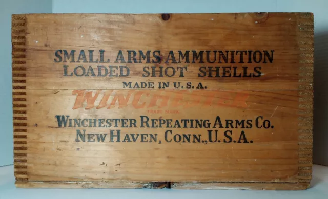 Old WINCHESTER Ranger Loaded Shot Shells Ammo Box Wood Crate