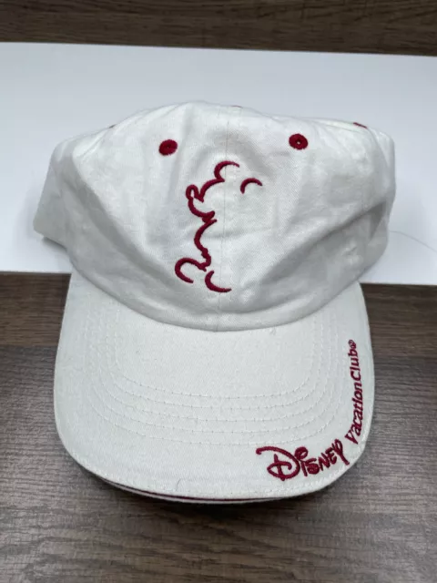 Walt Disney World Mickey Mouse Vacation Club MEMBER White Hat Cap Strap Back