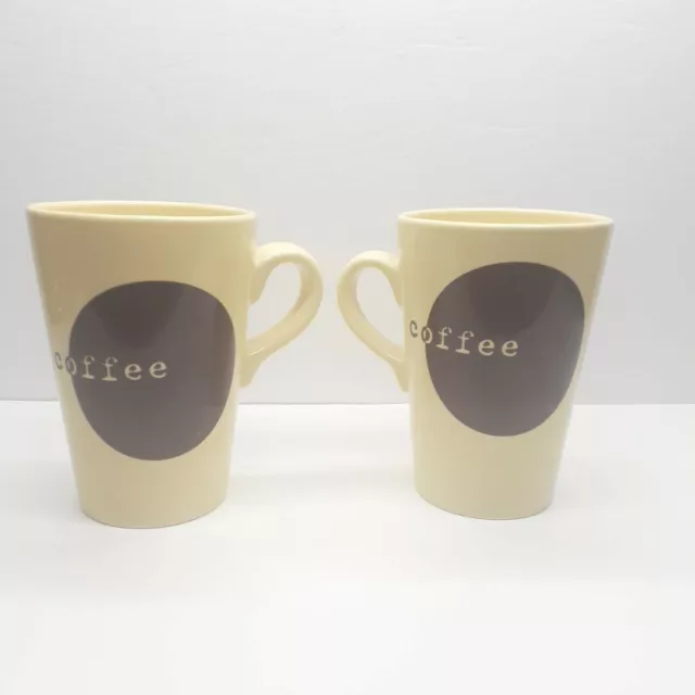 2 Shonfelds Chine Cream Colored Coffee Mug Ceramic Tall Cup 10 oz Made in China