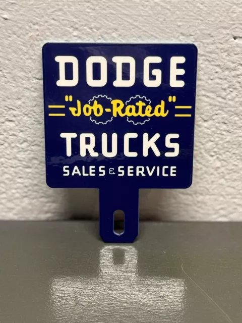 DODGE TRUCKS Metal Plate Topper Sign Sales Service Auto Garage Gas Oil
