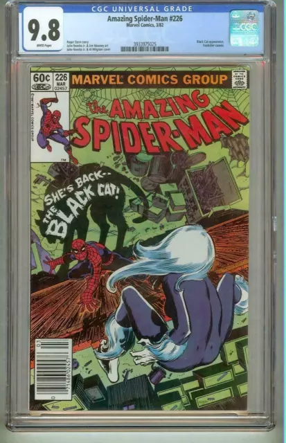 Amazing Spider-Man #226 Marvel 1982 Black Cat! RARE Newsstand! WP! M11 325 cm