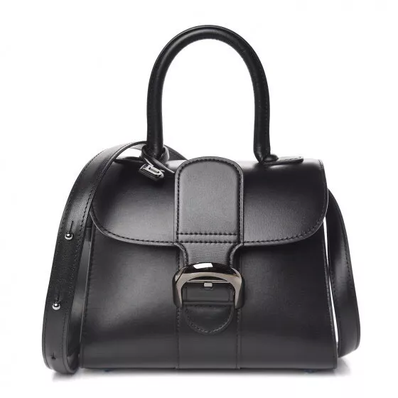 Delvaux Box Calfskin Mini Brilliant Satchel Black Women Handbag