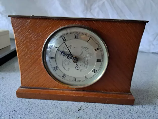 Vintage Smiths Tempora Mantle Clock Battery Operated Working
