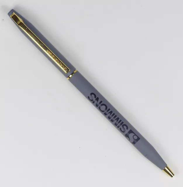Vintage Ballpoint Pen CHROMATIC Gray Ceramic & Gold Metal  w/Ad - New in Box