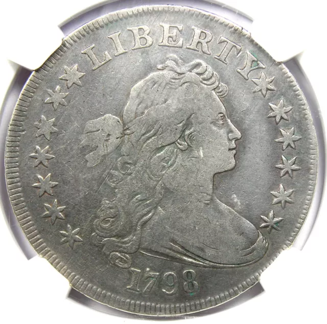 1798 Draped Bust Silver Dollar $1 Coin - Certified NGC VF Detail - Rare Coin