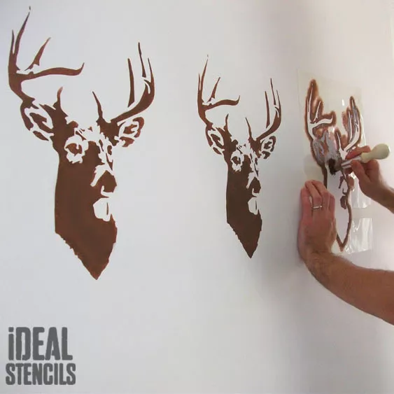 stag stencil deer stags head reusable Home Wall Decor Paint Ideal Stencils 2