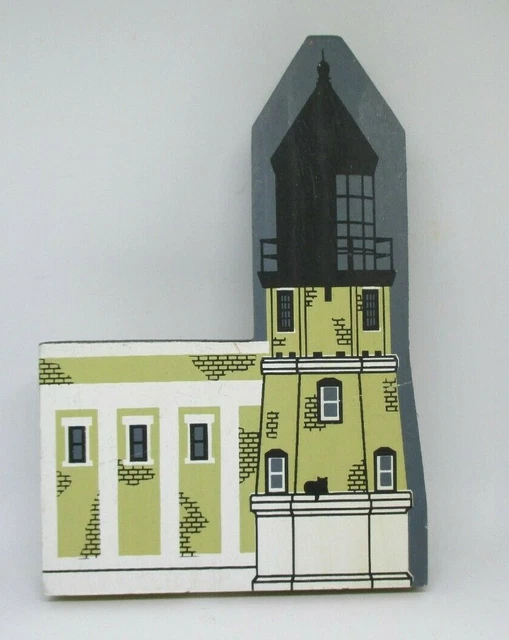 SPLIT ROCK LIGHTHOUSE Cat's Meow Lighthouse Series Wooden Shelf Sitter 1990