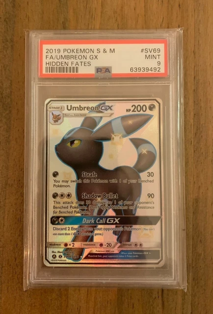 2019 POKEMON Sun & Moon Umbreon GX #SV69 Full Art Hidden Fates PSA 9