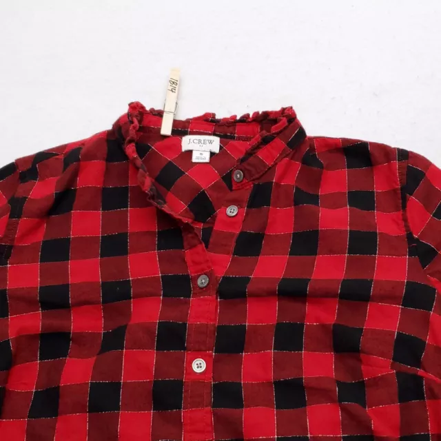 JCrew Casual Button Up Long Sleeve Shirt Womens Size Small S Red Black