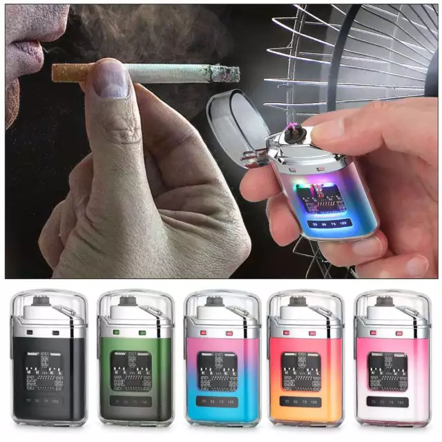 USB Rechargeable Waterproof Electric Dual Arc Plasma Flameless Windproof Lighter