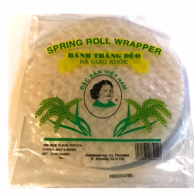 Spring Roll Rice Paper Skin Wrapper Thin Double 8 1/2 - (12 oz.)