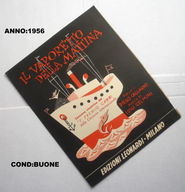 Il Vaporetto Della Mattina -1956 Ed.leonardi Spartito Musicale Italy/Sheet