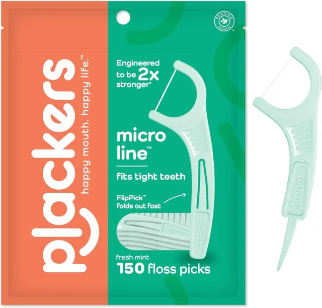 Plackers Dental Flossers Micro Line 150  per Pack