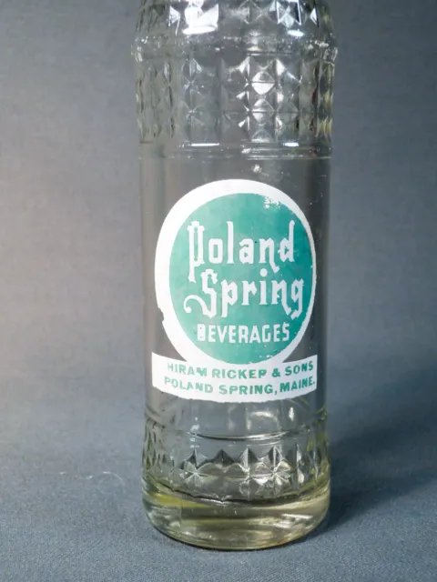 Rare Antique POLAND SPRING Beverages Bottle - Hiram Ricker & Sons Maine vtg