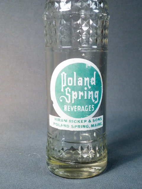 Rare Antique POLAND SPRING Beverages Bottle - Hiram Ricker & Sons Maine vtg