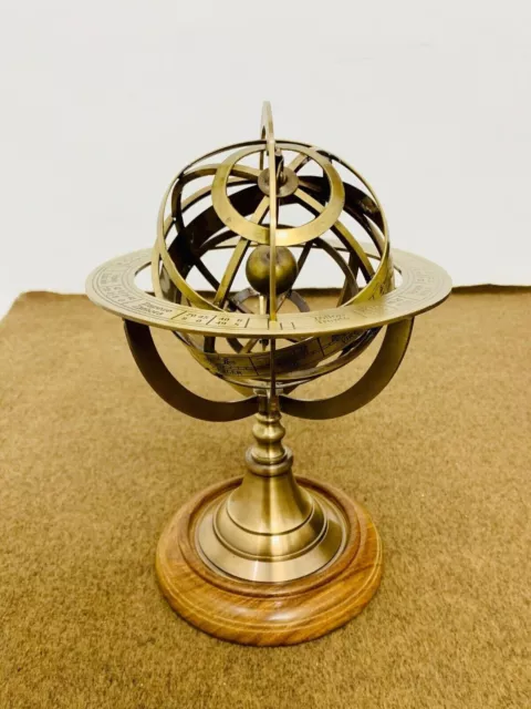 NAUTICAL BRASS ANTIQUE Armillary Sphere Table Décor Globe Sphere