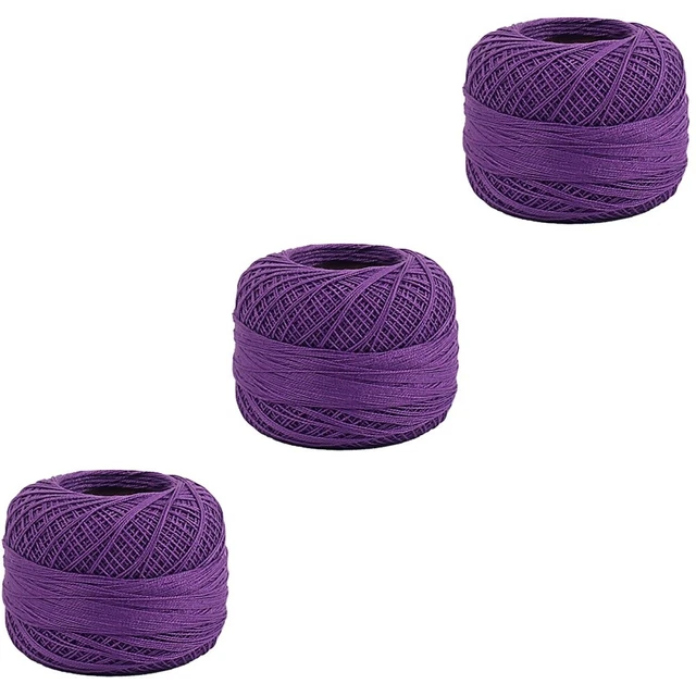3 Walzen aus Baumwollgarn DIY Häkeln Gewindepullover Schal Hand Strick Wollgarn