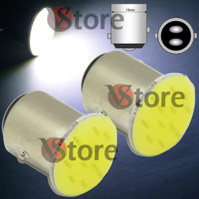 2 Lampade Led Auto BAY15D S25 P21W 12SMD Chips 1157 Cob Luce Freno Stop Luci