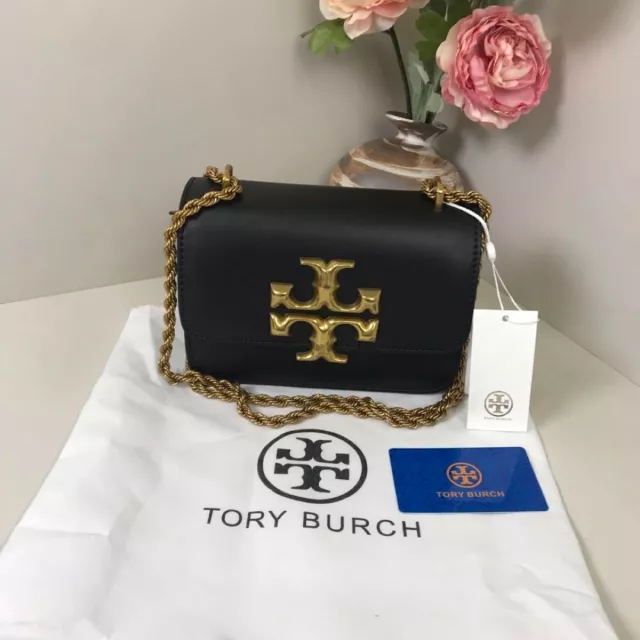 NEW Tory Burch ELEANOR EMBOSSED SMALL CONVERTIBLE Shoulder Bag Black