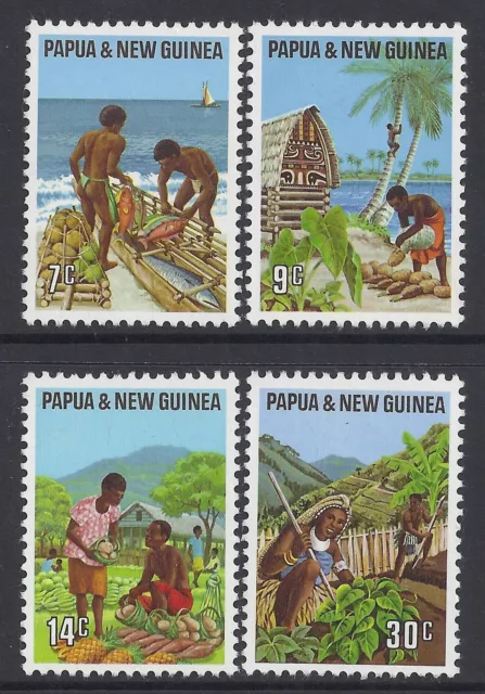 1971 Papua New Guinea Local Industries Set Of 4 Fine Mint Muh/Mnh