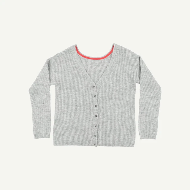 Joules Womens Grey Acrylic Blend V-Neck Plain Long sleeved Cardigan 31" 6
