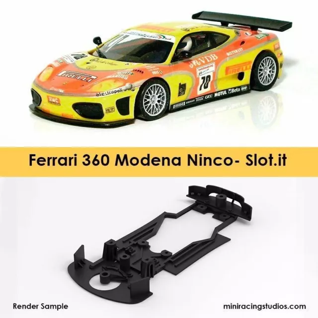 3D printed FERRARI 360 MODENA NINCO chassis for Slot.it support