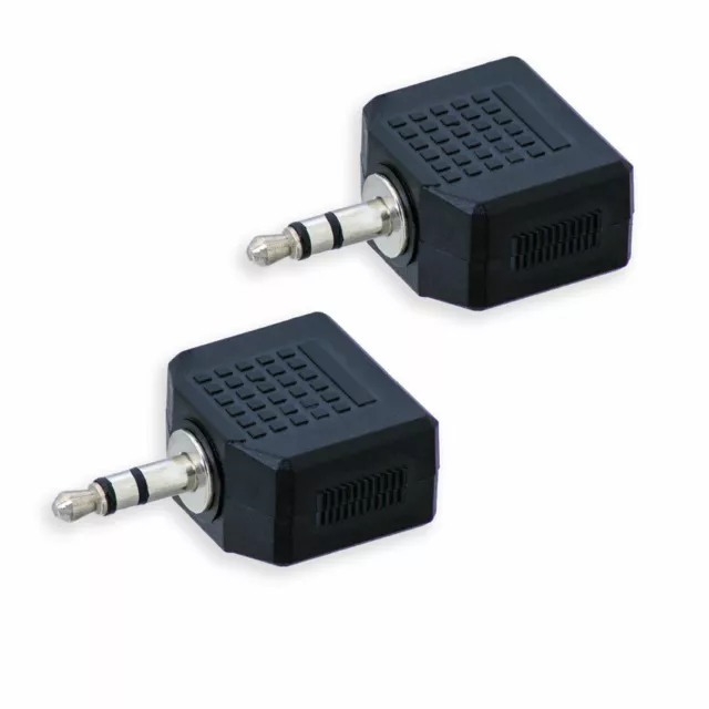 2x Audio Klinken Y Adapter Klinke Stecker 3,5mm >2x Klinkenbuchse stereo Adapter