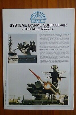 DOCUMENT DTEN SYSTEME D'ARME SURFACE AIR CROTALE NAVAL THOMSON-CSF MATRA 