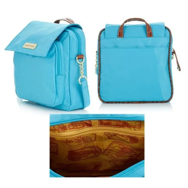 Samantha Brown Luggage Lightweight  Microfiber Crossbody Travel Bag  ~ Aqua